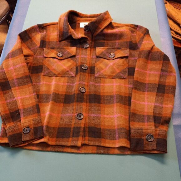 BB Dakota Steve Madded Women's L Tan/Pink Button down Jacket Cottagecore - Picture 1 of 6